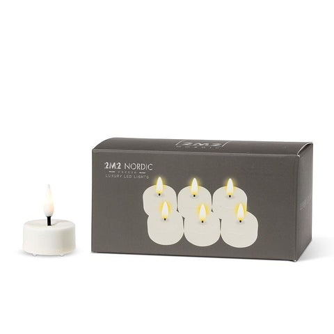 LED Tealight Candles, Sand, Set of Six