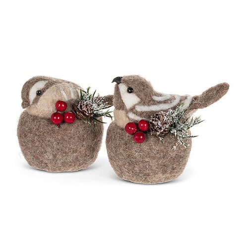 Bird on Nest Felted Figurines