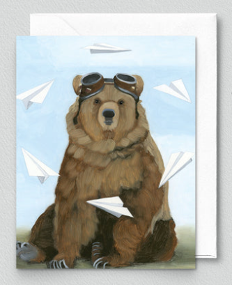 Card - Bear with Paper Airplanes