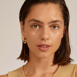 Earrings - LEARN Chunky Crystal Hoop, Gold
