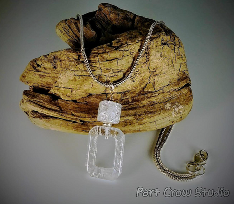 Necklace - Cracked Quartz and Sterling Silver
