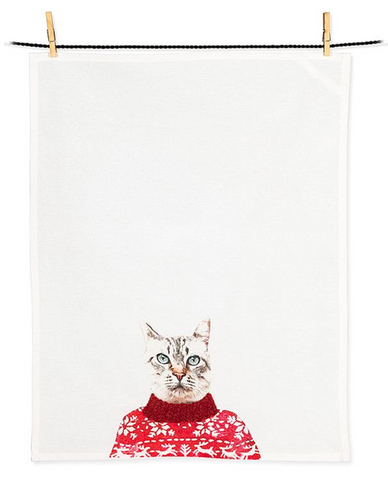 Dressed Cat Tea Towel