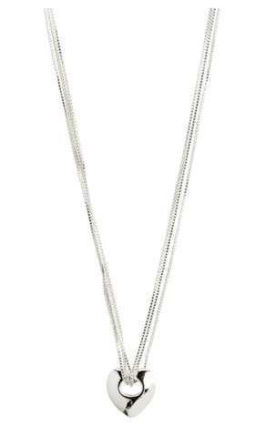 Necklace - WAVE Heart, Silver