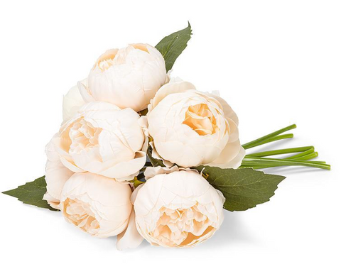 Full Peony Bouquet - Ivory