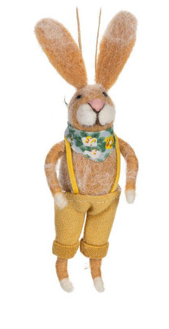 Rabbits in Overalls Ornament