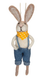 Rabbits in Overalls Ornament