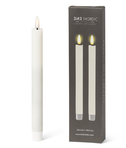 LED Taper Candles - Sand, set of 2