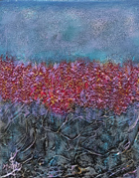 Violets Behind the Rocks