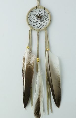 Dream Catcher - 2" Natural and Brown Vintage Dream Catcher