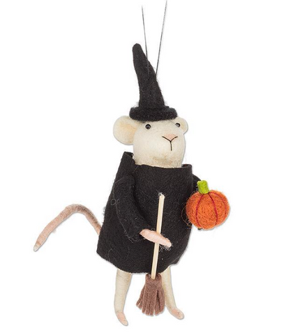 Witch Mouse with Pumpkin