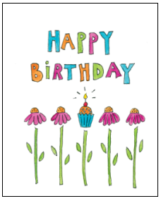 Card - Flower Cupcake Birthday