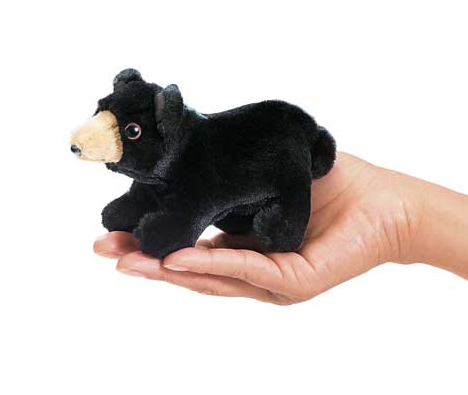 Mini Black Bear Finger Puppet