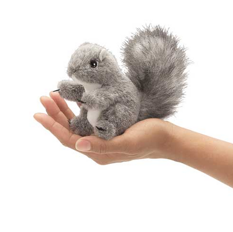 Mini Gray Squirrel Finger Puppet