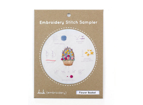 Flower Basket - Embroidery Stitch Sampler