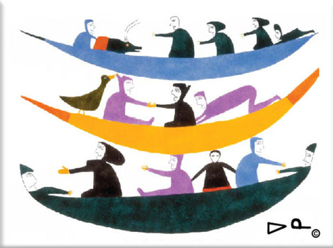 Jessie Oonark People in Kayaks Magnet