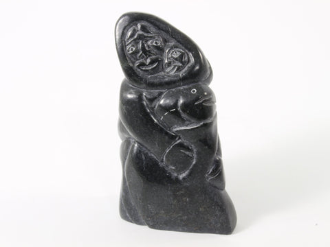 Inuit Sculpture - Mother and Child by Bobby Aupaluktak
