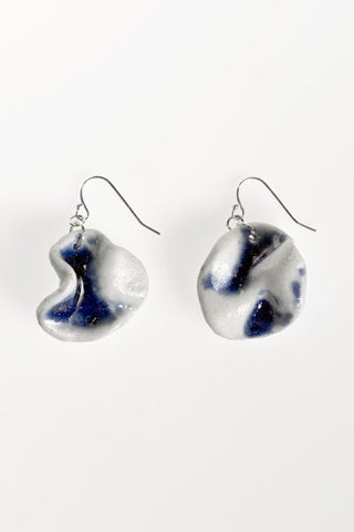 Folded Porcelain Disc Earrings