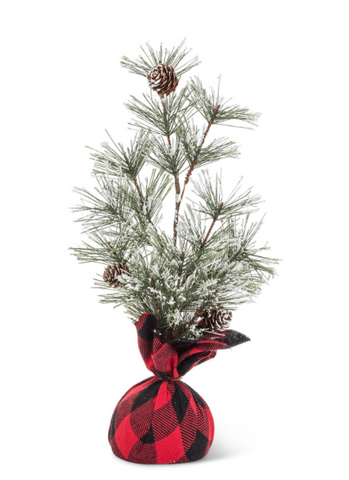 Frost Tree with Plaid Base - 12"