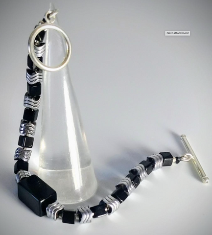 Bracelet - Black Onyx and Sterling Silver (rectangle)