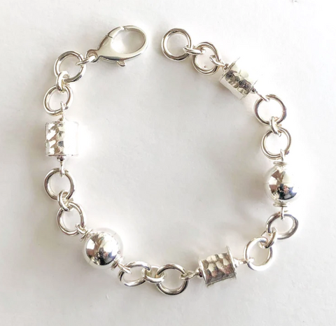 Bracelet - Hammered Barrel Bead