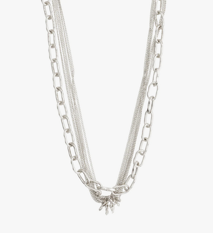 Necklace - PAUSE Cable and Curb Chains, Silver
