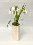 June's Love Vase with Snow Drop Paper Bouquet