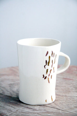 Large Mug - Aurous White, Gold Luster