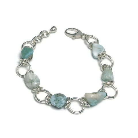 Bracelet - Larimar and Sterling Silver