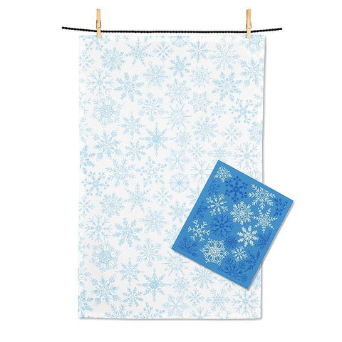 Kitchen Towel, Swedish Dishcloth Set- Snowflakes