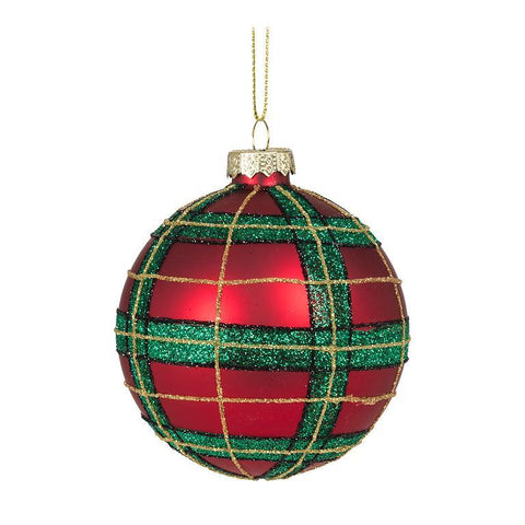 Ornament - Ball with Tartan Pattern