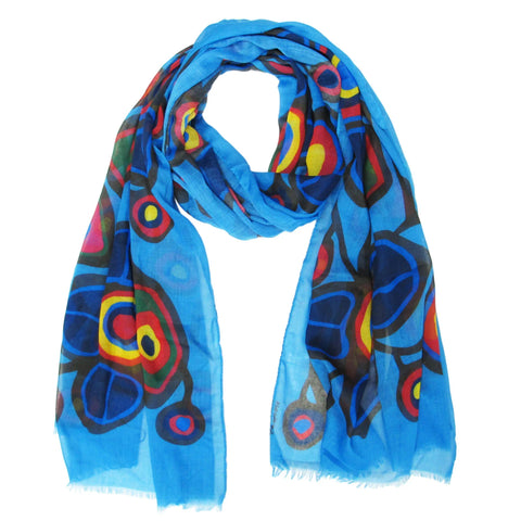 Scarf - Norval Morrisseau, Flowers and Birds