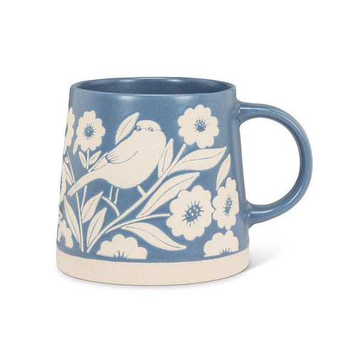 Mug - Wide Base, Leaves & Birds