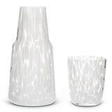 Fused Dots Bedside Carafe and Cup - White