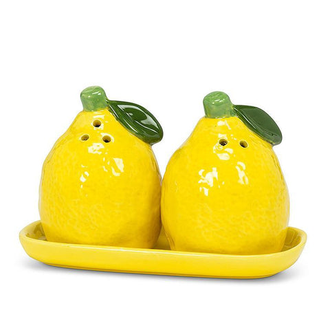Salt and Pepper Shakers - Lemons on Tray
