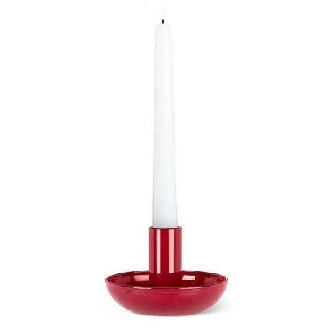 Small Pipe Taper Candle Holder - Red