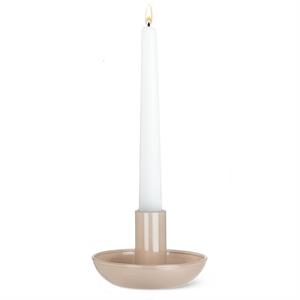 Small Pipe Taper Candle Holder - Taupe