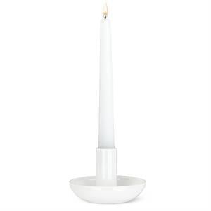 Small Pipe Taper Candle Holder - White