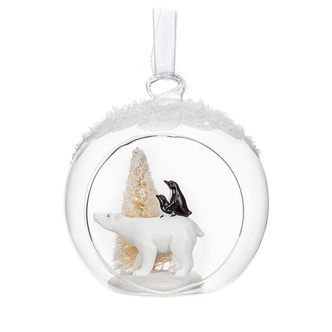Penguin with Polar Bear Ornament