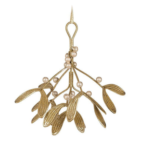 Ornament - Gold Mistletoe Branch