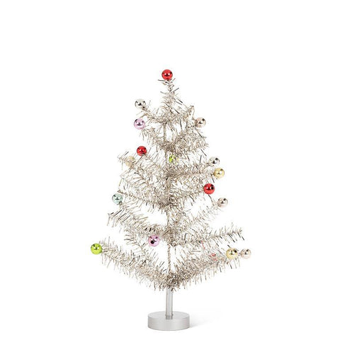 Decor - Medium Silver Tinsel & Balls Tree