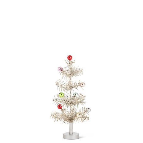 Decor - Small Silver Tinsel & Balls Tree