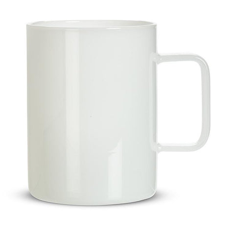 Mug - White, Straight Sided Modern Design