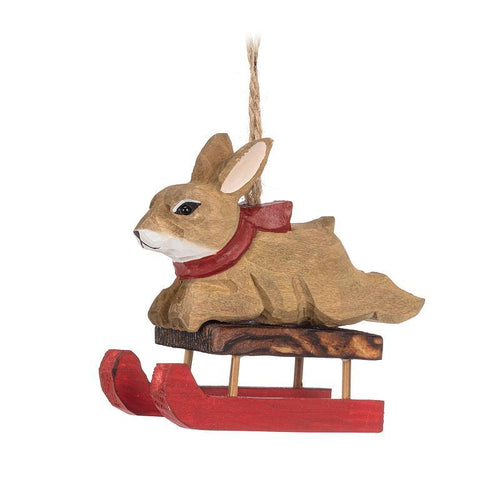 Ornament - Sledding Rabbit