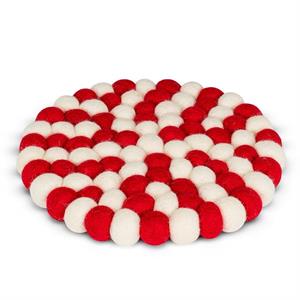 Red and White Felt Trivet