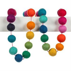 Rainbow Felt Pompom Garland