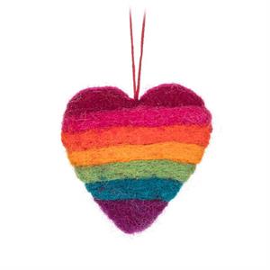 Mini Striped Heart Ornament