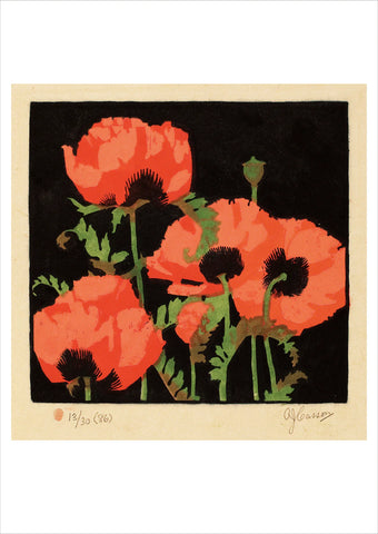Postcard -Oriental Poppies, A. J. Casson