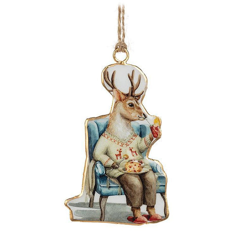 Deer in Chair Ornament