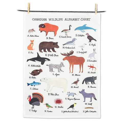 Kitchen Towel - Canadian Wildlife Alphabet
