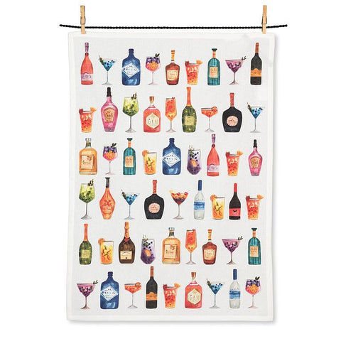 Bottles & Cocktails Kitchen Towel